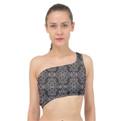 Line Geometry Pattern Geometric Spliced Up Bikini Top 