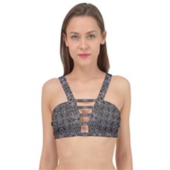 Line Geometry Pattern Geometric Cage Up Bikini Top