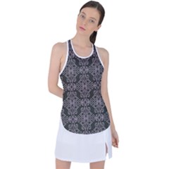 Line Geometry Pattern Geometric Racer Back Mesh Tank Top