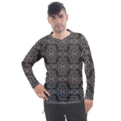 Line Geometry Pattern Geometric Men s Pique Long Sleeve T-Shirt