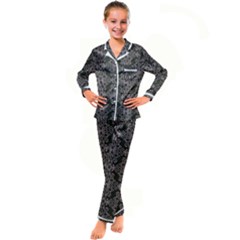Line Geometry Pattern Geometric Kids  Satin Long Sleeve Pajamas Set