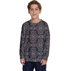 Line Geometry Pattern Geometric Kids  Crewneck Sweatshirt