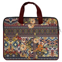 Patchwork Flowers Dark Colorful Double Pocket Laptop Bag (13 ) by CoolDesigns