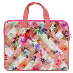 Pink Elegant Floral Patchwork Double Pocket Laptop Bag (13 ) by CoolDesigns