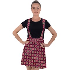 Kaleidoscope Seamless Pattern Velvet Suspender Skater Skirt