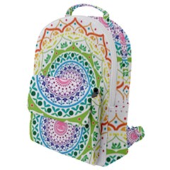 Mandala Pattern Rainbow Pride Flap Pocket Backpack (small)