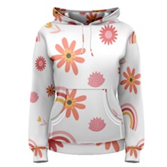 Seamless Pattern Flowers Rainbow Women s Pullover Hoodie by Ravend