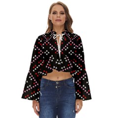 Pattern Abstract Design Art Boho Long Bell Sleeve Top