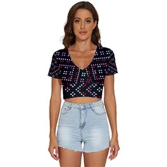 Pattern Abstract Design Art V-neck Crop Top by Ravend