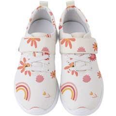 Seamless Pattern Flowers Rainbow Men s Velcro Strap Shoes