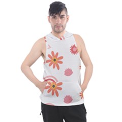 Seamless Pattern Flowers Rainbow Men s Sleeveless Hoodie by Ravend