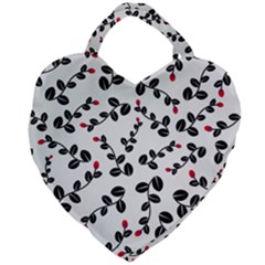 Pattern Flower Design Background Giant Heart Shaped Tote