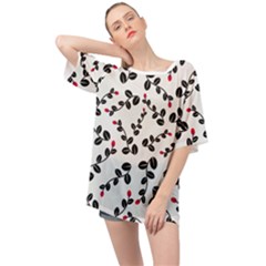 Pattern Flower Design Background Oversized Chiffon Top