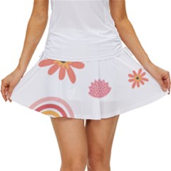 Seamless Pattern Flowers Rainbow Women s Skort