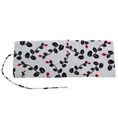 Pattern Flower Design Background Roll Up Canvas Pencil Holder (s)