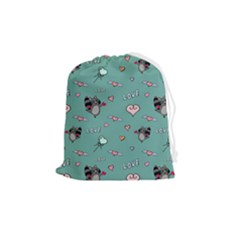 Raccoon Love Texture Seamless Drawstring Pouch (medium)