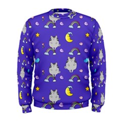 Cat Texture Pattern Seamless Rainbow Men s Sweatshirt