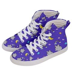 Cat Texture Pattern Seamless Rainbow Women s Hi-top Skate Sneakers