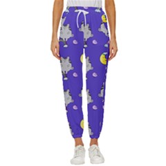 Cat Texture Pattern Seamless Rainbow Women s Cropped Drawstring Pants by Ravend