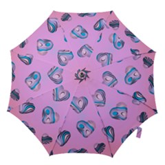 Hearts Pattern Love Background Hook Handle Umbrellas (medium)