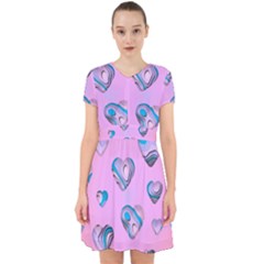 Hearts Pattern Love Background Adorable In Chiffon Dress by Ravend