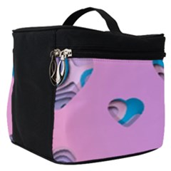 Hearts Pattern Love Background Make Up Travel Bag (small) by Ravend