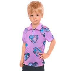 Hearts Pattern Love Background Kids  Polo T-shirt