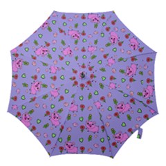 Flower Pink Pig Piggy Seamless Hook Handle Umbrellas (large)