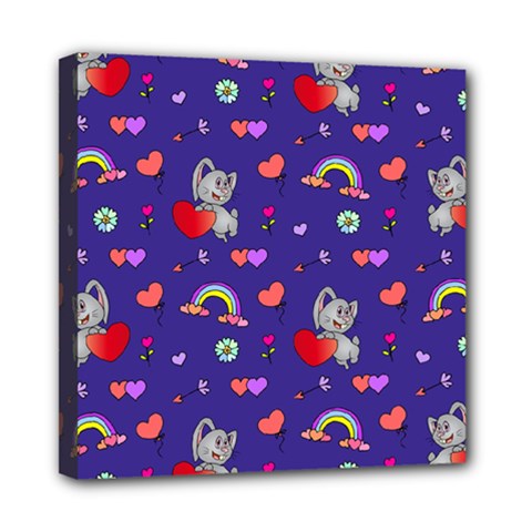 Rabbit Hearts Texture Seamless Pattern Mini Canvas 8  X 8  (stretched)