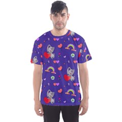 Rabbit Hearts Texture Seamless Pattern Men s Sport Mesh T-Shirt