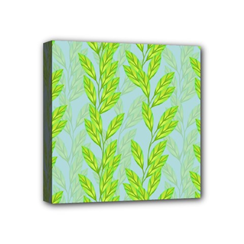 Background Leaves Branch Seamless Mini Canvas 4  X 4  (stretched) by Ravend