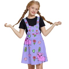 Flower Pink Pig Piggy Seamless Kids  Apron Dress by Ravend