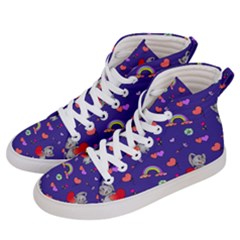 Rabbit Hearts Texture Seamless Pattern Men s Hi-Top Skate Sneakers