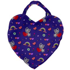 Rabbit Hearts Texture Seamless Pattern Giant Heart Shaped Tote by Ravend