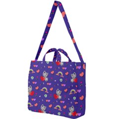 Rabbit Hearts Texture Seamless Pattern Square Shoulder Tote Bag