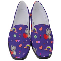 Rabbit Hearts Texture Seamless Pattern Women s Classic Loafer Heels