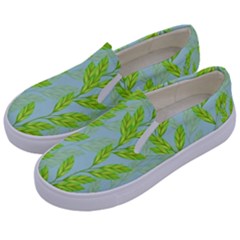 Background Leaves Branch Seamless Kids  Canvas Slip Ons by Ravend