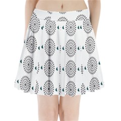 Floral Art Pattern Design Pleated Mini Skirt