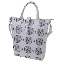 Floral Art Pattern Design Buckle Top Tote Bag by Ravend