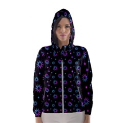 Stars Pattern Art Design Women s Hooded Windbreaker