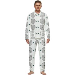 Floral Art Pattern Design Men s Long Sleeve Velvet Pocket Pajamas Set