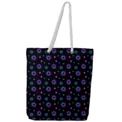 Stars Pattern Art Design Full Print Rope Handle Tote (large)