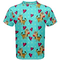 Cat Love Pattern Men s Cotton T-shirt