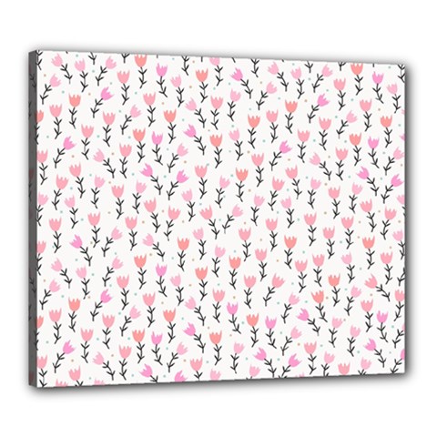 Flowers Pattern Decoration Design Canvas 24  X 20  (stretched) by Ravend