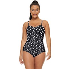 Flowers Patterns Decoration Design Retro Full Coverage Swimsuit