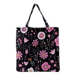 Flowers Pattern Grocery Tote Bag