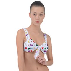 Snail Butterfly Pattern Seamless Front Tie Bikini Top