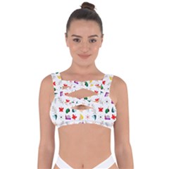 Snail Butterfly Pattern Seamless Bandaged Up Bikini Top