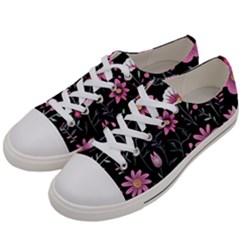 Flowers Pattern Men s Low Top Canvas Sneakers