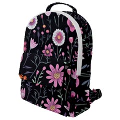 Flowers Pattern Flap Pocket Backpack (small) by Ravend